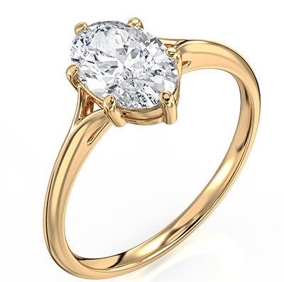 Low profile Oval Engagement ring